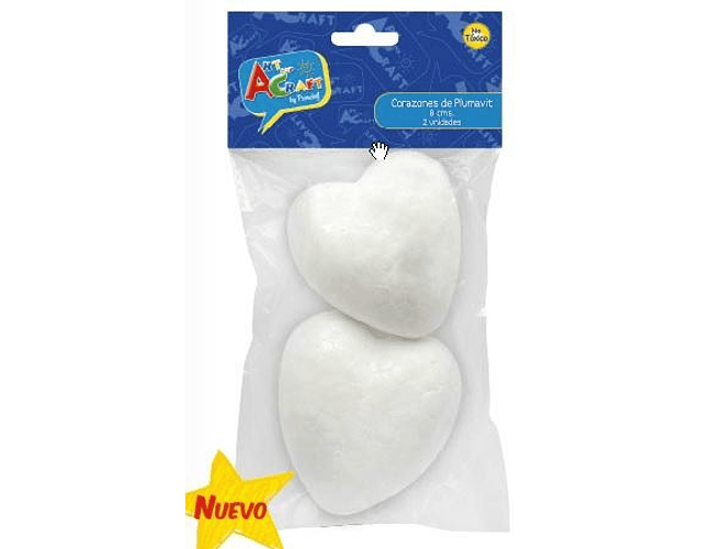 Corazones plumavit 8cms 2un art&craf