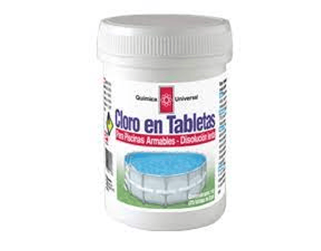 Pote 1kg cloro para piscina tableta 20grs qu*3