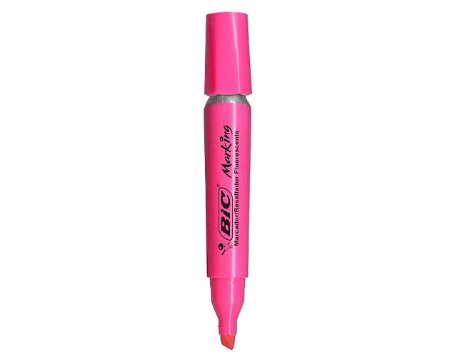 Destacador marking rosado bic*12