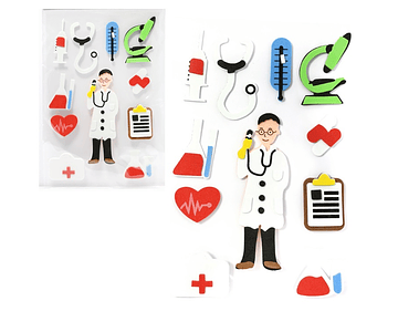 Sticker goma eva doctor creative*3*12