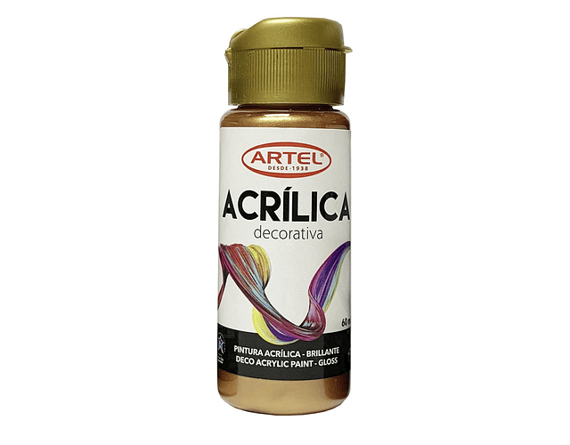 Pintura acrilica decorativa 60ml metal bronce nº992 artel-3-4