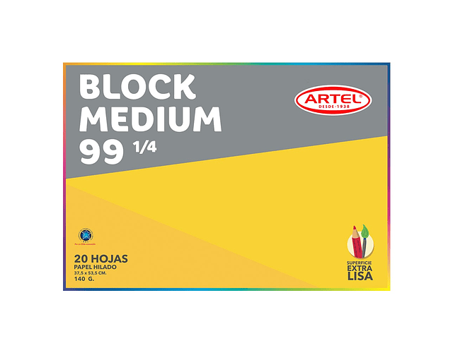 Block dibujo n°99 1/4 (gigante)20 hojas 140grs artel*m3*m10(15)