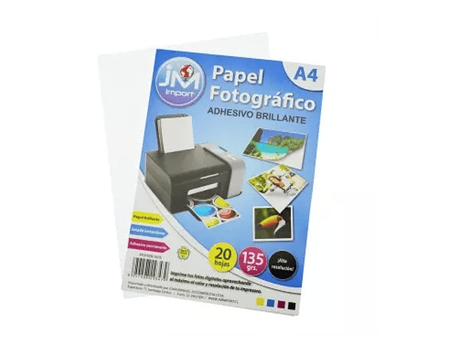 Papel fotografico adhesivo 135gr 20hj jm -m3-10-70