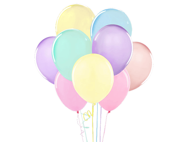 Set 12 globos nº12 color pastel  -m3-10-12