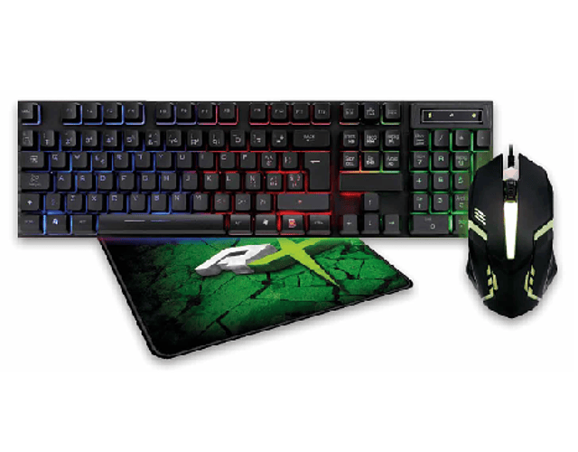 Set gamer pro teclado, mouse, mousepad reptilex dblue*3