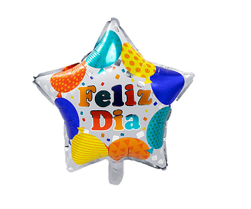 Globo metalico feliz dia 45cm estrella feco-m3-m10