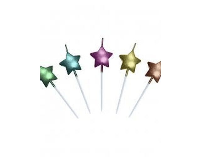 Set 5 velas estrellas metalicas vieri*3