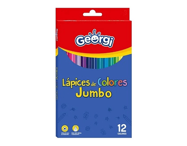 Lapiz color 12 jumbo largo georgi-m3-m10(12)