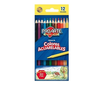 Lapiz color 12col  acuarelables proarte-m3-10-12