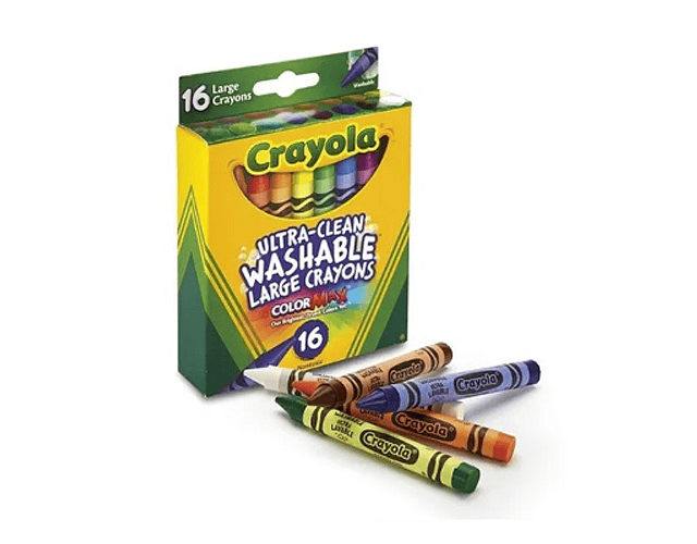 Lapiz de cera 16 unid lavables crayola