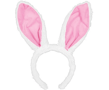Cintillo conejo blanco/rosado feco*3*12