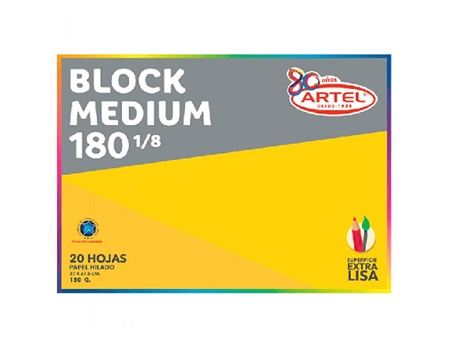 Block dibujo medio nº180 1/8 20hj artel -m3-10-15