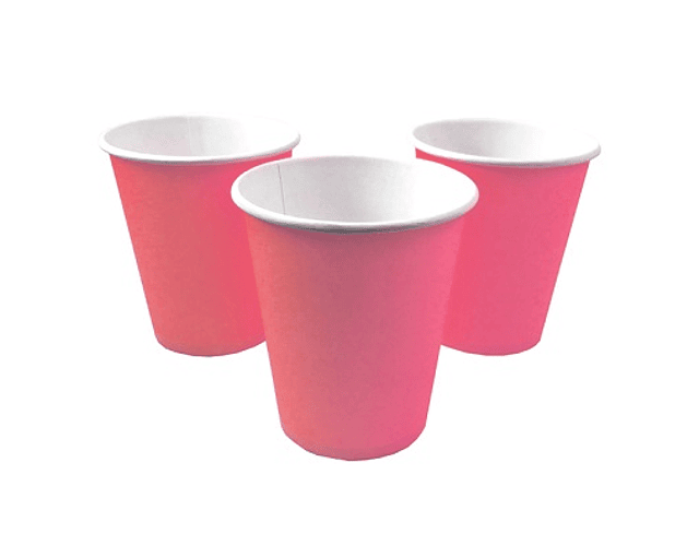 Set 10 vasos carton 200cc rosado feco*m3*m10