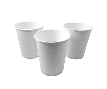 Set 10 vasos carton 200cc blanco feco*m3*m10