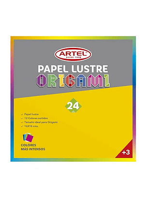Papel lustre 16x16 24 hojas artel