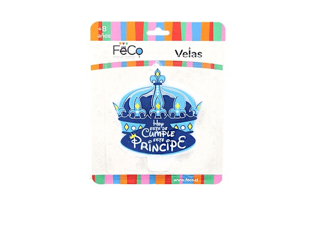 Vela corona principe azul feco*3*10