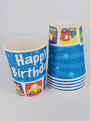 Vasos papel autitos x6 un 270cc big party