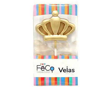 Vela cumpleaños corona dorado*3*12