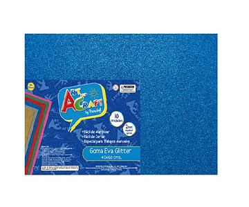 Goma eva glitter pliego 40x60 azul art&craft-m10