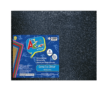 Goma eva glitter pliego 45x60 negro jm -m10