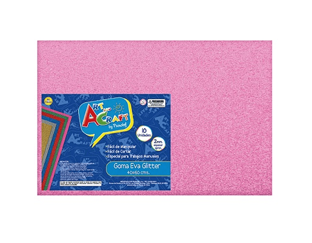 Goma eva glitter pliego 45x60 rosado jm-m10