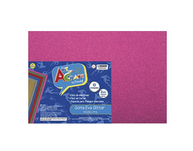 Goma eva glitter pliego 40x60 fucsia art&craft-m10