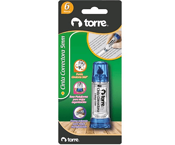 Corrector cinta 5mm 6mts blister torre-m3-10-12