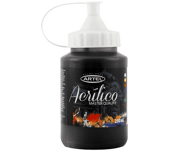 Pintura acrilica 250ml negro 221 artel-m3-10-2