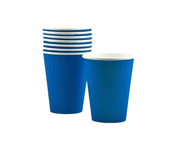 Set 10 vasos carton 200cc azul feco*m3-10