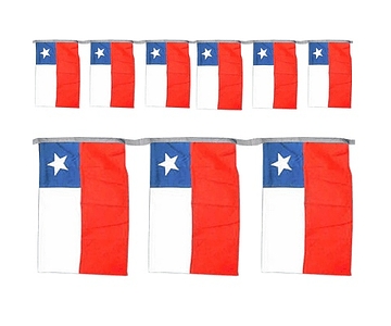 Guirnalda fiesta patrias bandera chile tela 3mts*3*12