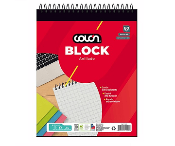 Block anillado escolar 19.7x15.6cm colon -m3-10-40