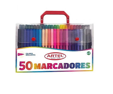 Set 50 marcadores finos (scripto) maleta artel-3-6