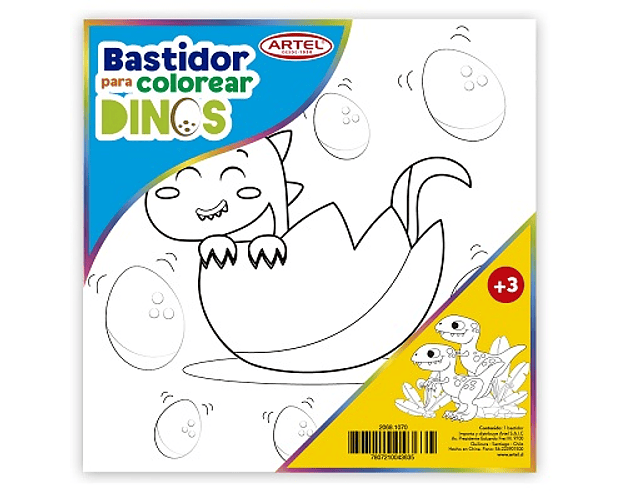 Bastidor para colorear dino 25x25cm artel-3-8