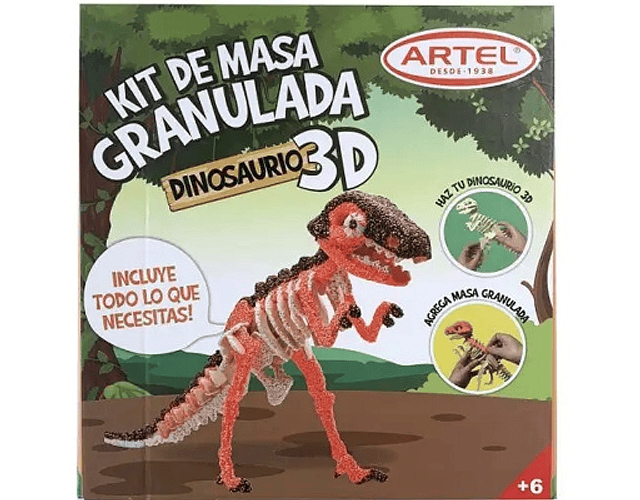 Set masa granulada dinosaurio 3d artel-3-6