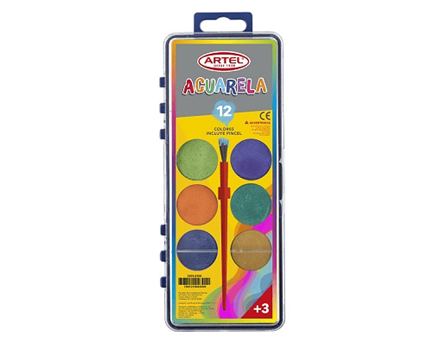 Acuarela 12 col caja plastica artel-m3-m10