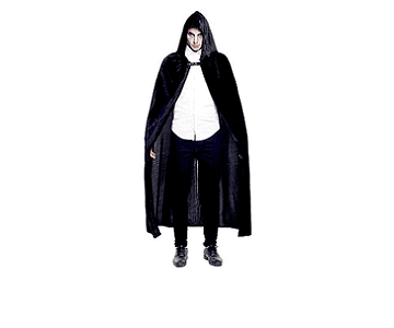 Capa capucha 90cm negra halloween*m3*m10