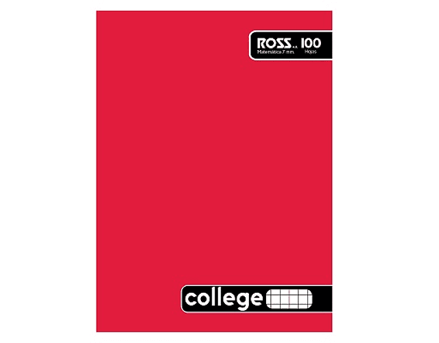 Cuaderno college matematicas 7mm 100hjs ross -m3-10-60