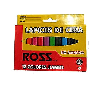 Lapiz de cera 12col jumbo ross -m3-10-10