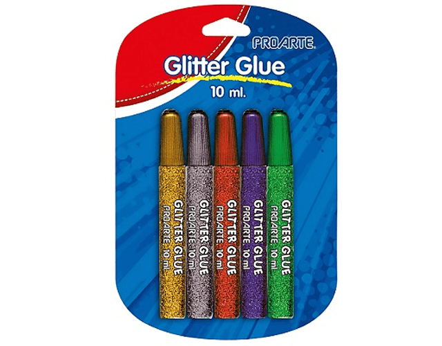 Set 5 glitter glue 10ml proarte -m3-10-12