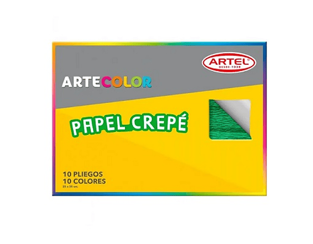 Estuche papel crepe 10 pliegos 10 colores 25x35cm artel*m3*m10(15)