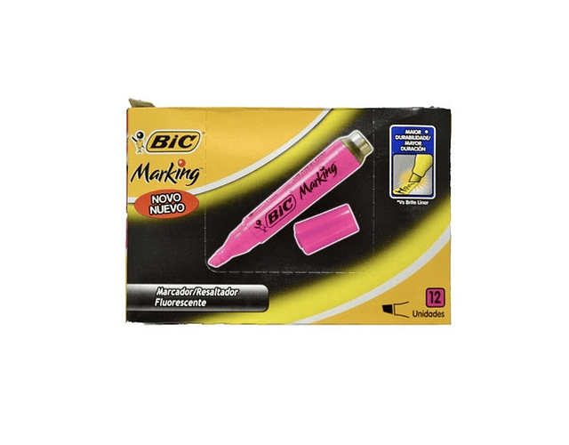 Pack 12 destacador marking rosado bic*m1