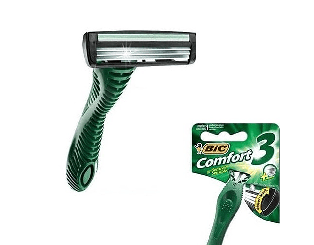 Pack 12 maquina de afeitar comfort 3 verde sensible*m1