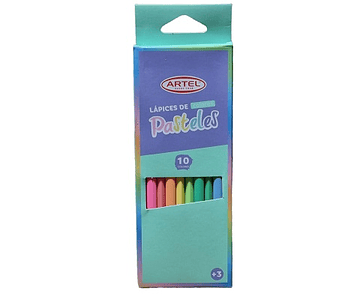 Lapiz color pastel 10un largo artel-m3-m10