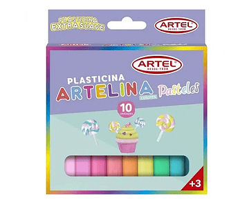 Plasticina 10 un artelina pastel-m3-m10