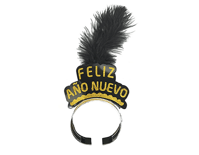 Cintillo pluma feliz año nuevo-m3-m10