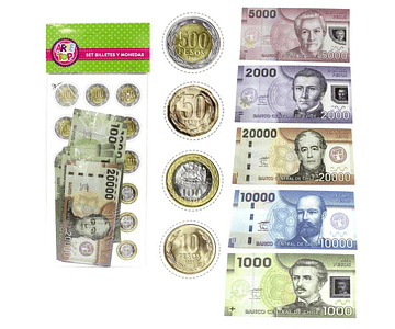 Set escolar de billetes y monedas*m3-m10