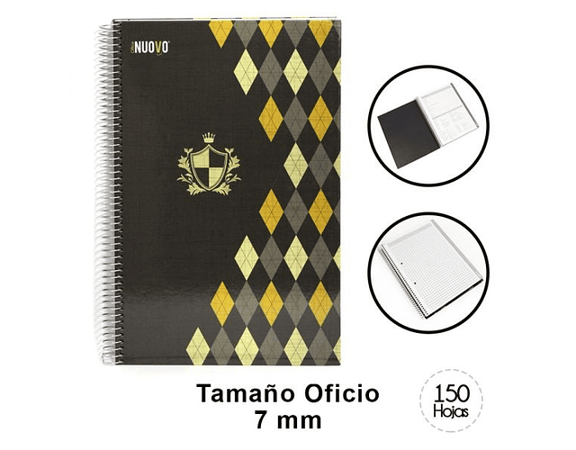 Cuaderno oficio espiral rombo 21.5x33cm 150hjs. nuovo*m3-m10