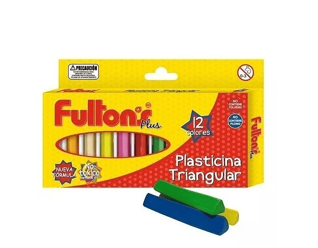 Plasticina 12 colores triangular fultons -m3-10-25