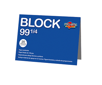 Block dibujo n°99 1/4 (gigante) 20 hojas 140grs proarte*m3*m10(15)