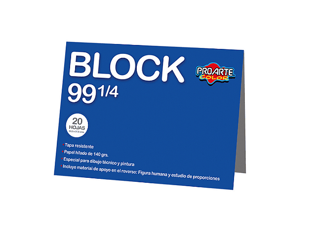 Block dibujo n°99 1/4 (gigante) 20 hojas 140grs proarte*m3*m10(15)